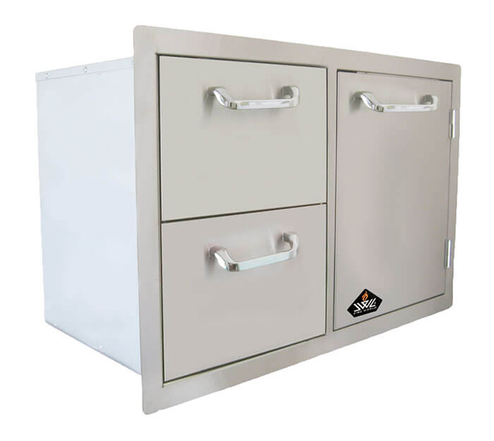 Stainless Steel Door and Drawer Combo with Towel Rack