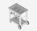 The DF-104 model of BBQ charcoal grill was developed by ITA stainless steel grill manufacturer for BBQ job more convenient.