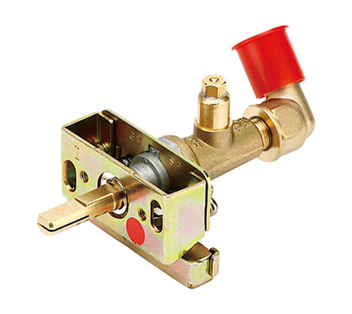 Gas Burner Aluminum 90 Degree (Right Angle) Valve with Stem: ISV-06 Model