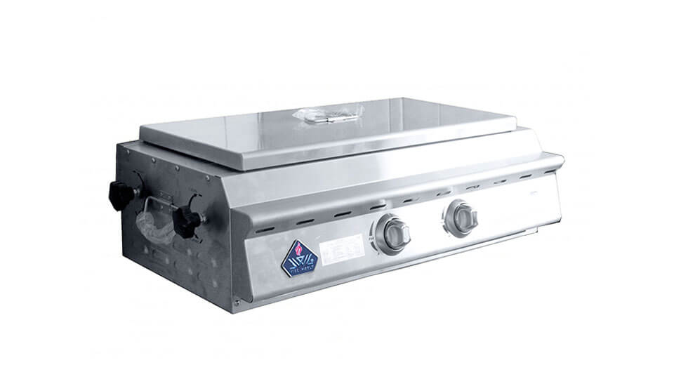 The SL-103 model of stainless steel infrared BBQ grill with warmer lid