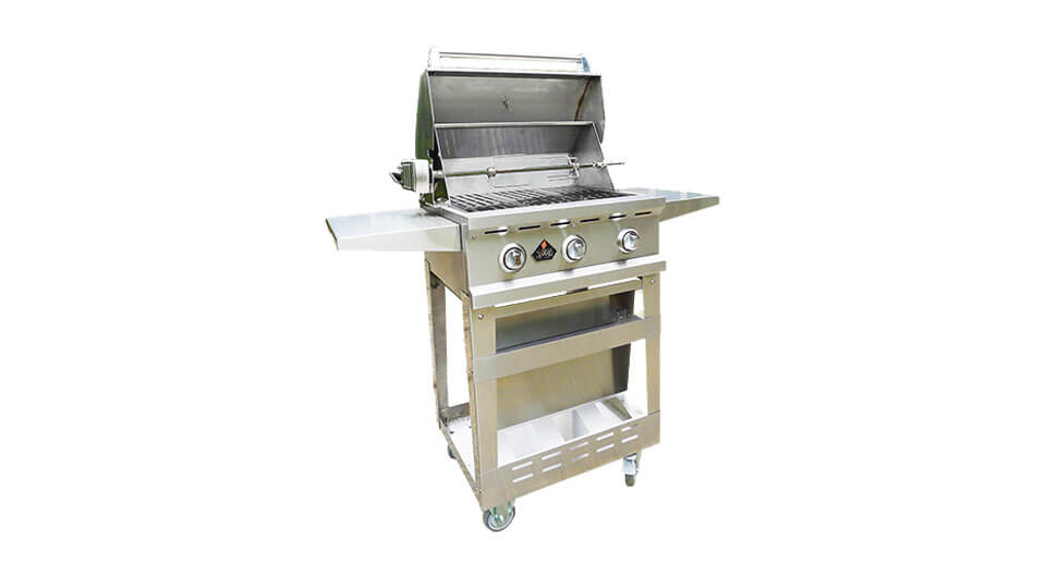 The compound gas and charcoal BBQ function grill is produced by ITA gas grill manufacturer.