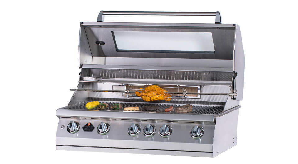 The WL-5B luxury model of BBQ 5 burner gas grill with glass windows was produced by ITA gas grill manufacturer.