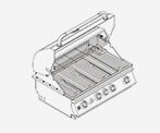 The WL-4B luxury model of BBQ 4 burner gas grill which has large cooking surface and warmer lid, was developed by ITA gas grill manufacturer.