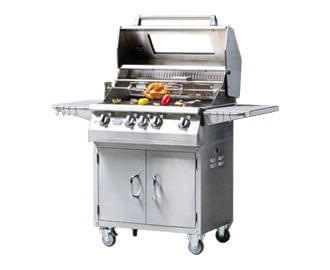 The WL-4B luxury model of BBQ 4 burner gas grill which has large cooking surface and warmer lid, was developed by ITA gas grill manufacturer.