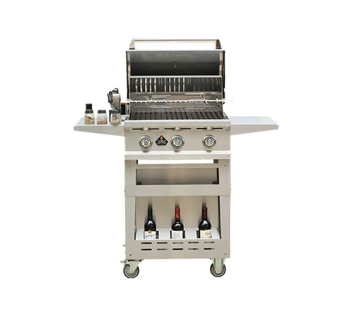 The WL-33000 model of 3 burner gas and charcoal grill was developed by ITA gas grill manufacturer for BBQ job more effective.